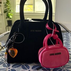 Steve Madden Black and Pink Mini Bag Set